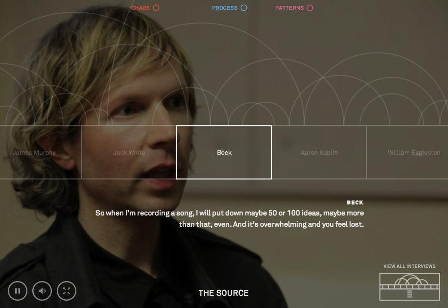 Beck, James Murphy, Devendra Banhart, William Eggleston, Doug Aitken, The Source, James Turrell, Tilda Swinton, Sky Arts, Multimedia, Video, Text, Interview, Mike Kelley