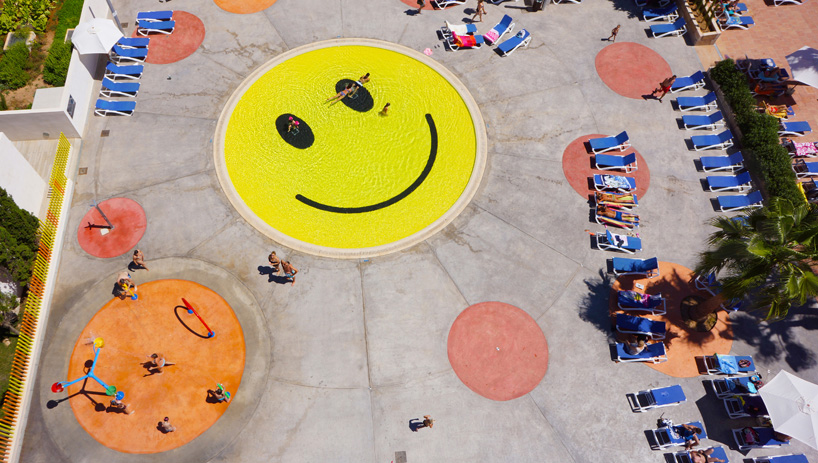 smiley swimming pool, A2 Architects, Majorca, Hotel Castell Dels Hams, Test Pressing